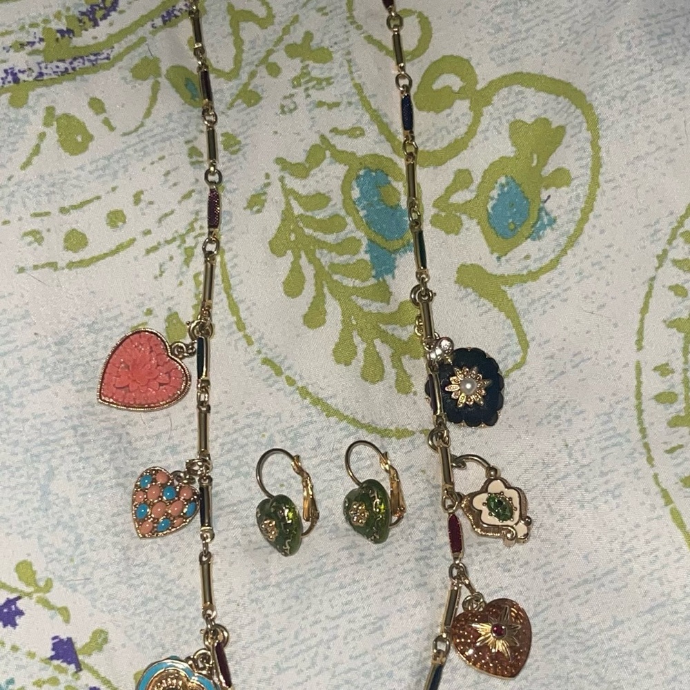 Joan Rivers Multicolor Heart Charm Necklace Set - Picture 2 of 8